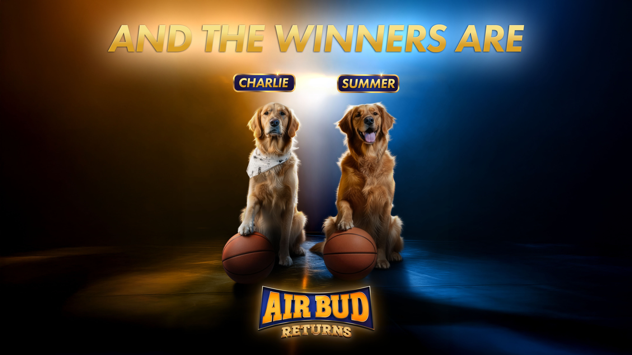 Air Bud Returns winners Charlie and Summer photo